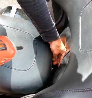 REMOVE THE BACK NUT OFF THE REAR FENDER