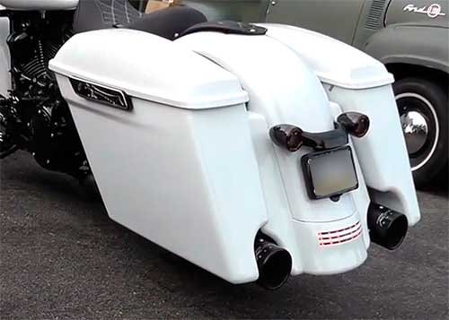 White Harley Davidson Saddlebags