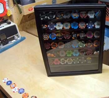 Collection of Harley Poker Chips in a frame