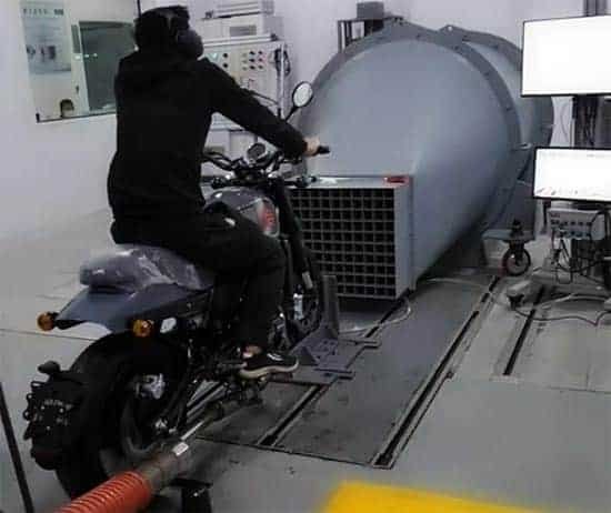HD500 model with new Harley logo undergoes dynamometer testing