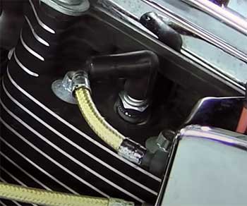 Replacing the spark plugs wires on a 1996 Harley Davidson Softail