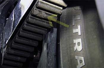 damaged drive belt on Harley Davidson